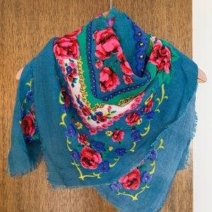 Vintage colourful square scarf